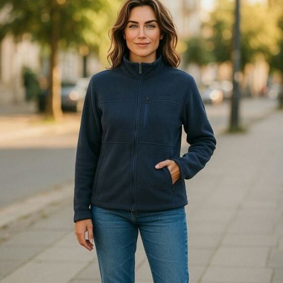 Timberland Fleece Full Zip Front 3 Zip Pockets Jacket Women's Size XL - Picture 1 of 9